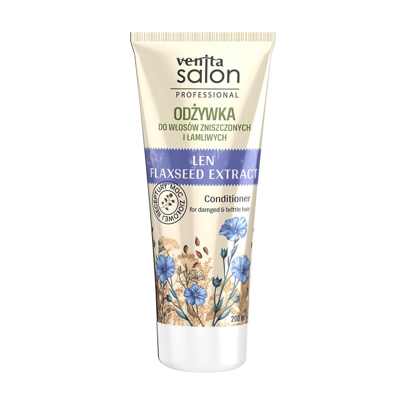Кондиціонер Venita Salon Professional Conditioner для пошкодженого та ламкого волосся, з екстрактом льону, 200 мл